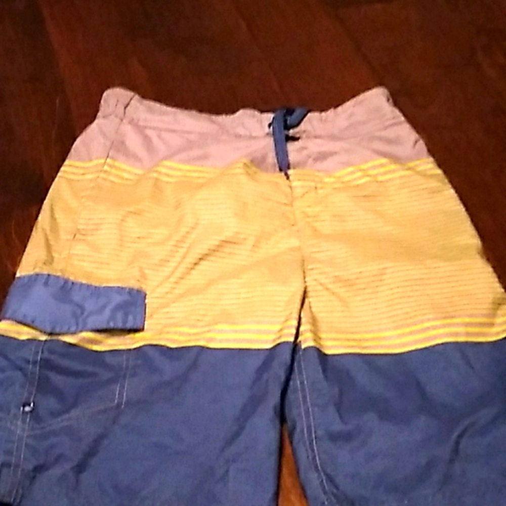 Colorblock Swim Trunks Board Shorts Pink‎ Yellow Navy Blue Summer Beach Wear